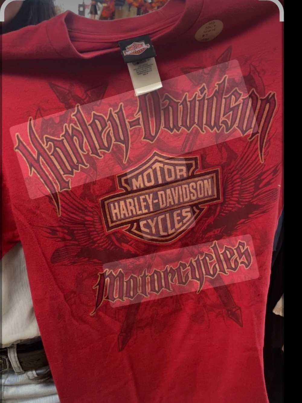 Harley-Davidson Red Graphic Motorcycles Logo Tee